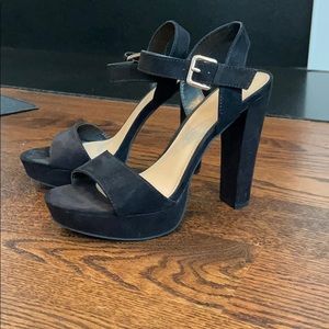 Lauren Conrad platform black heeled sandals